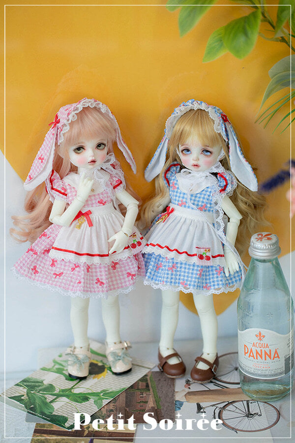 Petit Rabbit Dress (for USD):Sea blue (Pink ribbon) | Preorder | OUTFIT