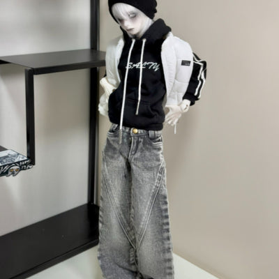 Street Boy Denim Outfit Set: Monochrome (40cm) | Item in Stock | OUTFIT