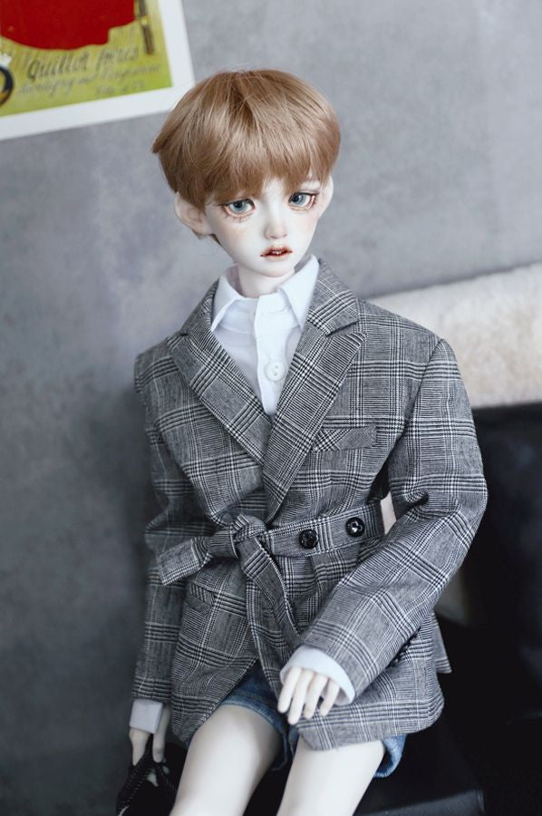 Overfit Jacket (Belted)grey check 3.7 body -48cm [Limited Time] | Preorder | OUTFIT