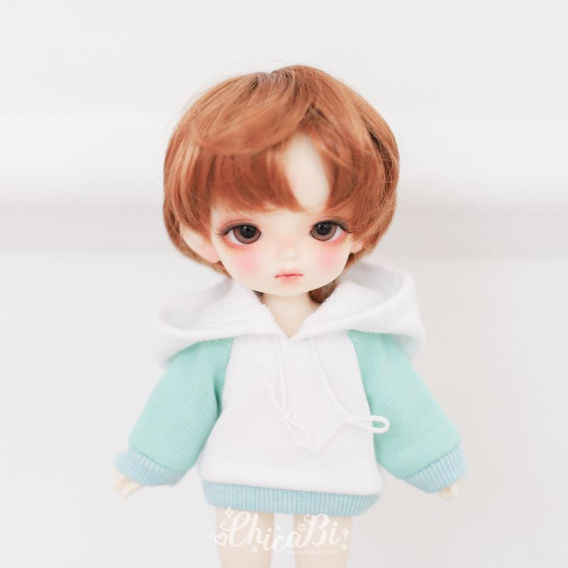 [Chibi/Pocket] Raglan Hoodie 7 Color -White X Mint | Preorder | OUTFIT