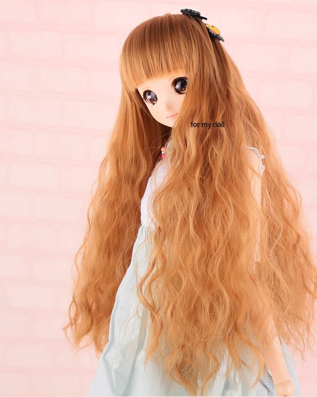 Harucasting Maji wig 16cm slim msd honey blond hot orange mix no bangs handmade natural soy fiber bjd doll