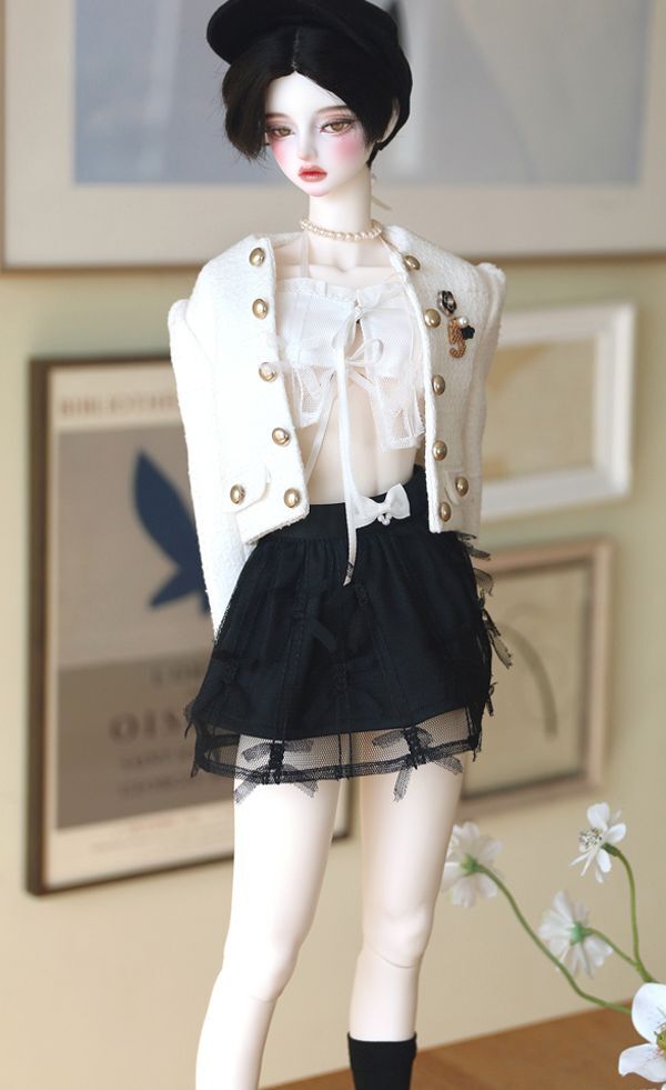 COCO (Urbane) Ivory + Sha Skirt Black [Limited Time Offer] | PREORDER | OUTFIT