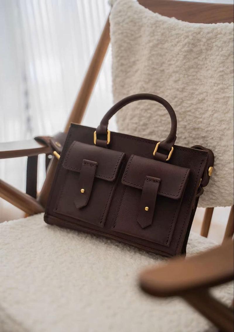 Genuine Leather Oxford Bag: Dark Brown | PREORDER | ACCESSORIES