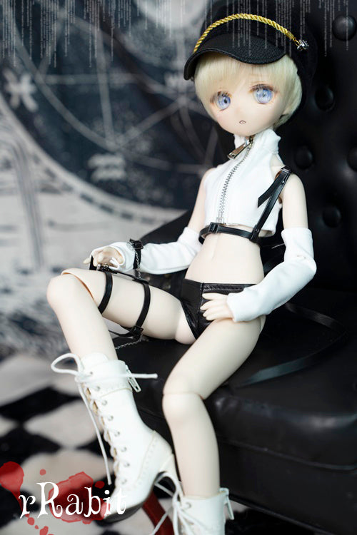 [Beloved Killer - Agent Z] (White top + Smooth Leather Pants+Leather ac.) [Limited quantity] | PREORDER | OUTFIT