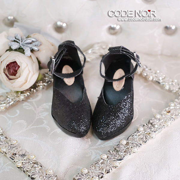 CLS000196 Black Glitter Heels (High Heel) [2025_1 Preorder] | PREORDER | SHOES