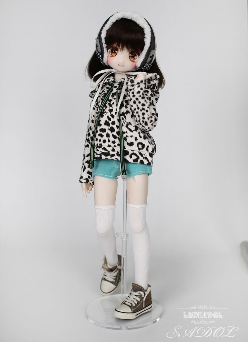 White Leopard Hood Set + Earmuffs (Gray): MDD Girl [Limited Time Offer] | PREORDER | OUTFIT