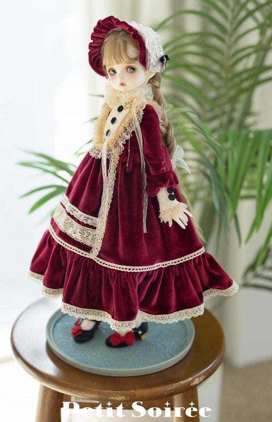 Rosaline Dress (for MSD) -Wine | PREORDER | OUTFIT