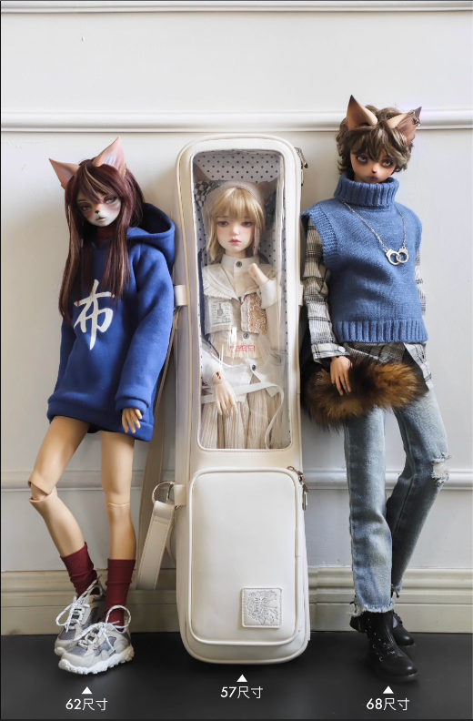 Clear Window Doll Bag + White Ribbon Accessory [White: 60cm] | Item in Stock | TOOL