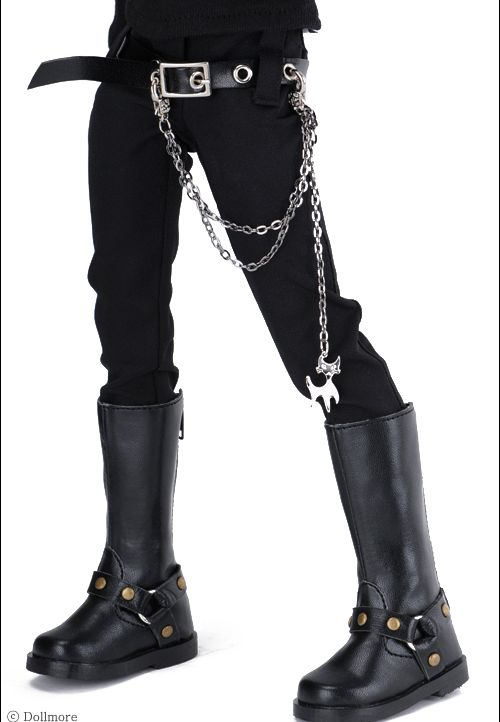 MSD - Slim Cat Leather Chain Belt (Black) | Item in Stock | ACCESSORIES