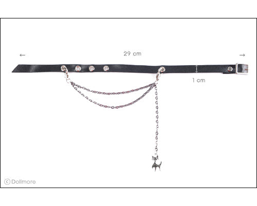 MSD - Slim Cat Leather Chain Belt (Black) | Item in Stock | ACCESSORIES