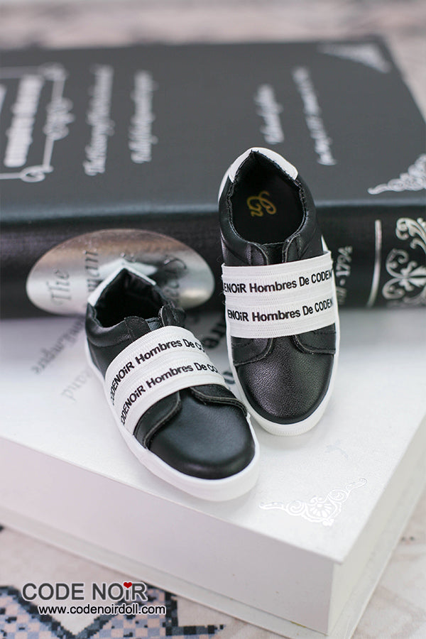 CBS000038 Black Casual Shoes (White Strap) [Limited Time]  | Preorder | SHOES