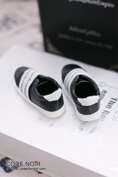 CBS000038 Black Casual Shoes (White Strap) [Limited Time]  | Preorder | SHOES