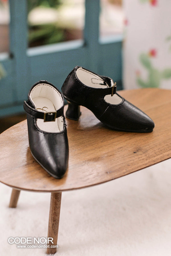 CMS000148 Black Pointy Buckle Shoes [Limited Time]  | Preorder | SHOES