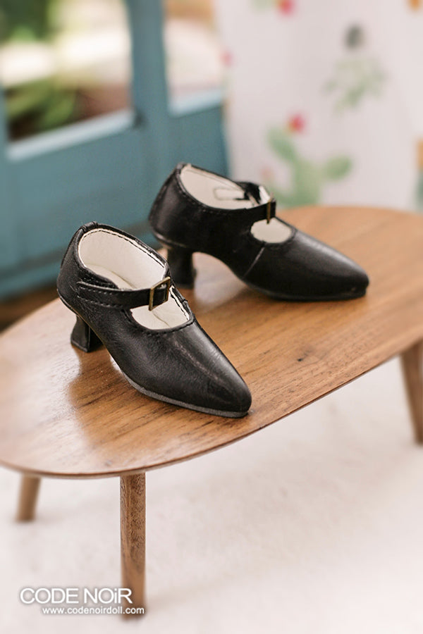 CMS000148 Black Pointy Buckle Shoes [Limited Time]  | Preorder | SHOES