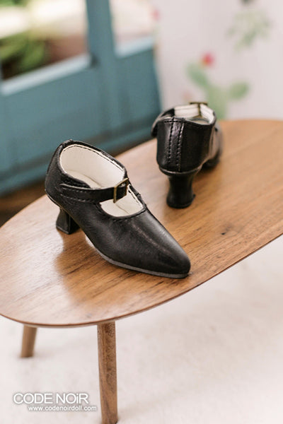 CMS000148 Black Pointy Buckle Shoes [Limited Time]  | Preorder | SHOES