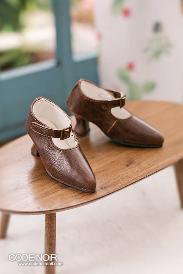 CMS000149 Brown Pointy Buckle Shoes | Preorder | SHOES