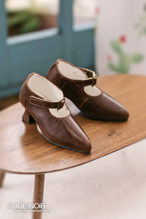 CMS000149 Brown Pointy Buckle Shoes | Preorder | SHOES