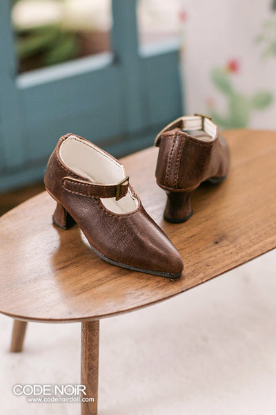 CMS000149 Brown Pointy Buckle Shoes | Preorder | SHOES