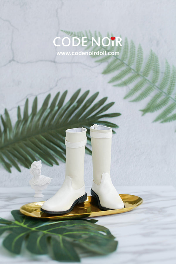 CBS000031 White Two Tone Riding Boots [Limited Time] | Preorder | SHOES