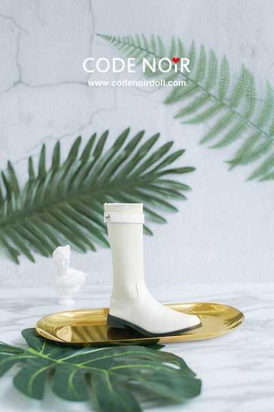 CBS000031 White Two Tone Riding Boots [Limited Time] | Preorder | SHOES