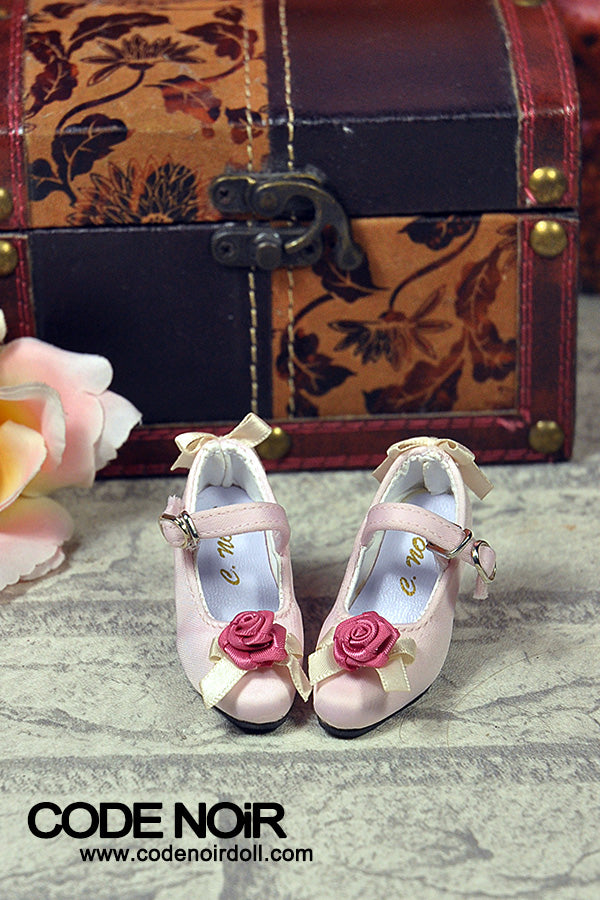 CMS000162 Pink Flower Silk Mary Jane Heels [Limited Time] | Preorder | SHOES