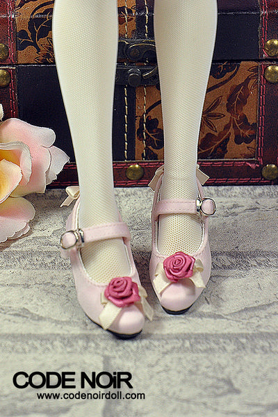 CMS000162 Pink Flower Silk Mary Jane Heels [Limited Time] | Preorder | SHOES