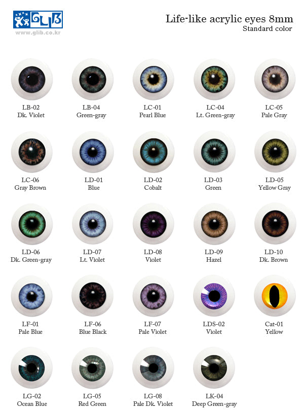 10mm Acrylic Eyes G10LF-01 (Pale Blue) | Item in Stock | EYE