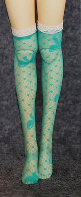 Ribbon dot kneeSocks skyblue 40cm | Item in Stock | OUTFIT