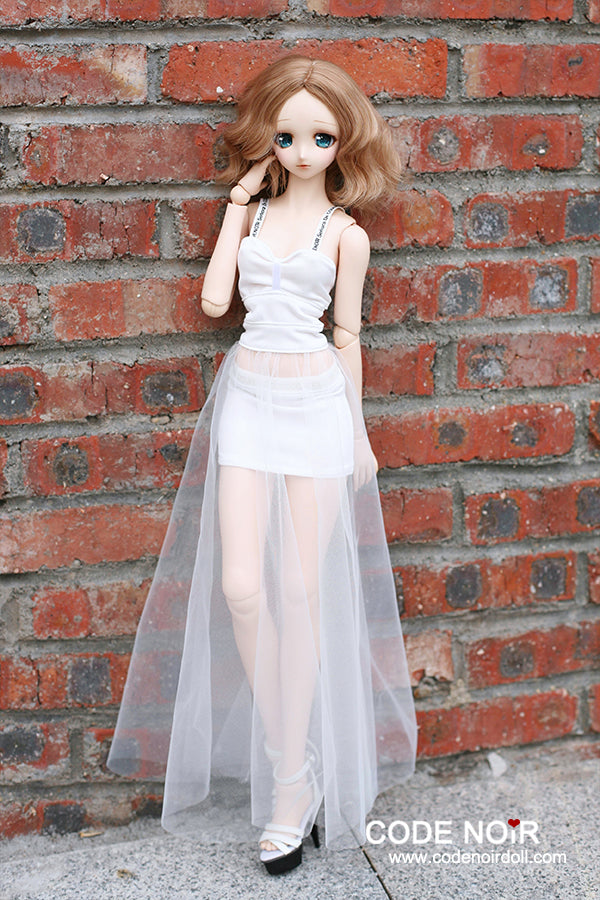 CSD000092 White Stylish See-through Dress [Limited Time] | Preorder | OUTFIT