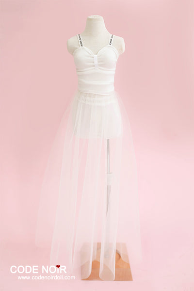 CSD000092 White Stylish See-through Dress [Limited Time] | Preorder | OUTFIT