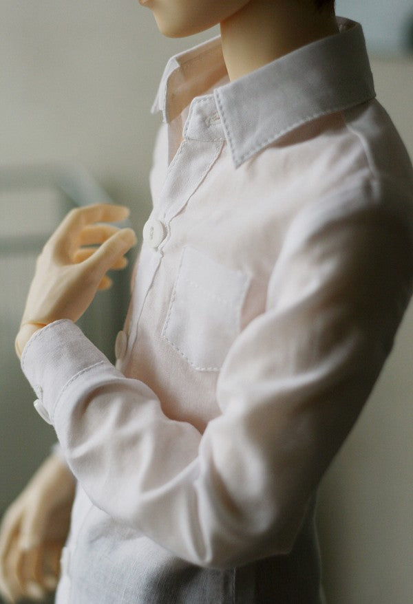 Decent (white) -70cm/60s hemp cotton (wrinkled, see-through) [Limited Time ] | Preorder | OUTFIT