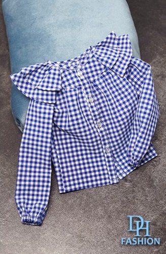 LA000357B Shirt with Blue and White Plaid | Preorder | OUTFIT