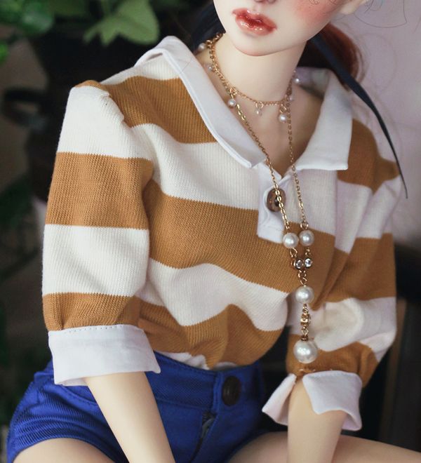 Wide Stripe T (w/collar) -Mustard Yellow/ 65cm | Preorder | OUTFIT