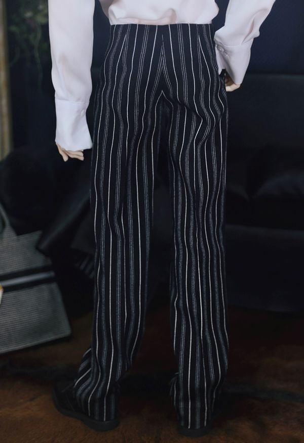 Slacks (wide fit) Black Stripe: 70cm Humming [Limited] | Preorder | OUTFIT