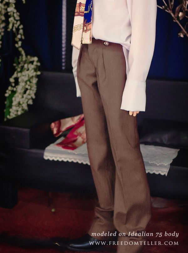 Slacks (wide fit) Khaki Brown: ID75 | Preorder | OUTFIT