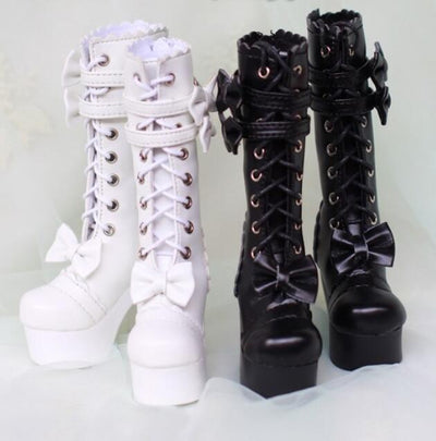 Ribbon boots white (40cm/MSD/MDD) | Item in Stock | SHOES