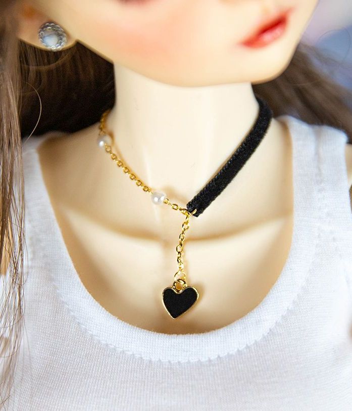 Heart Drop Necklace -MSD (Black) [Limited time offer] | Preorder | ACCESSORY