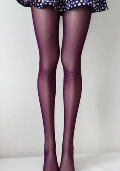 Multi-candy color pantyhose stockings Deep purple（30cm）| Item in Stock | OUTFIT