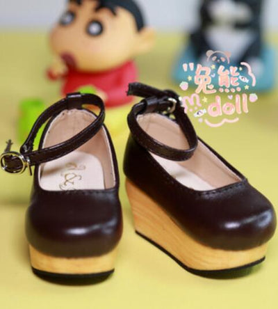 Wooden Sole Strap Wood Shoes Black 40cm size | Item in Stock | SHOES