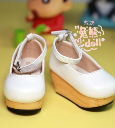 Wooden Sole Strap Wood Shoes White 40cm size | Item in Stock | SHOES