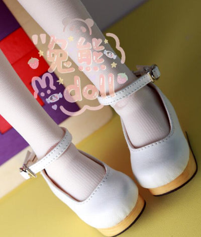 Wooden Sole Strap Wood Shoes White 40cm size | Item in Stock | SHOES
