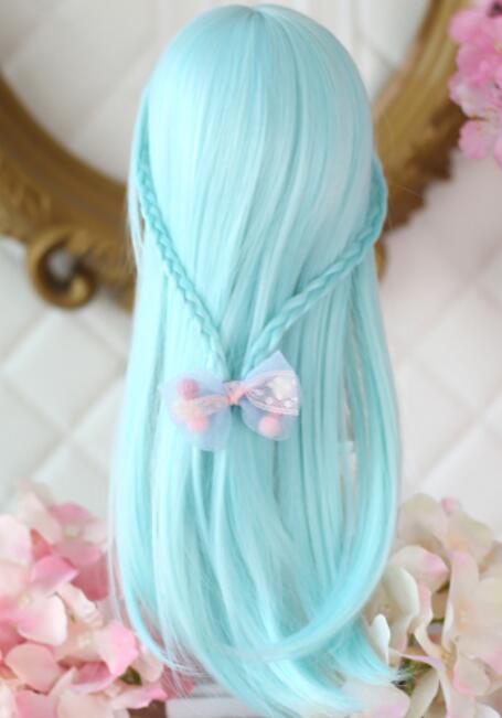 twist braid long straight wig fairy bule (21cm-29cm) | Item in Stock | WIG