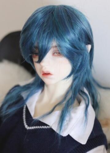 Bangs wolf tail wig peacock blue (20-22.5cm) | Item in Stock | WIG