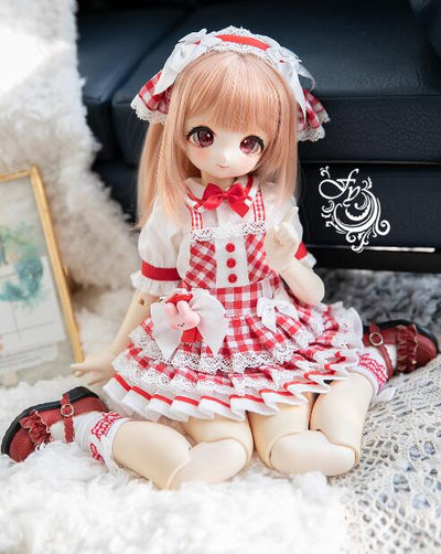 Check Dress Skirt Set (02 Red White/MDD) | Item in Stock | OUTFIT