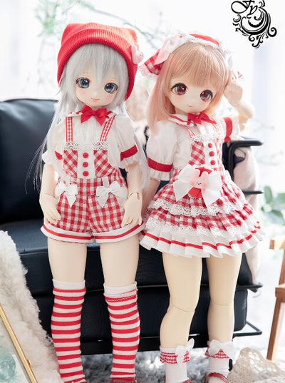 Check Dress Skirt Set (02 Red White/MDD) | Item in Stock | OUTFIT