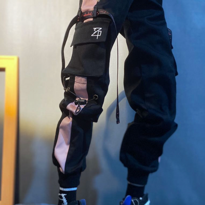 sports hip-hop trendy pants 68-74cm Black side vermicelli | Item in Stock | OUTFIT