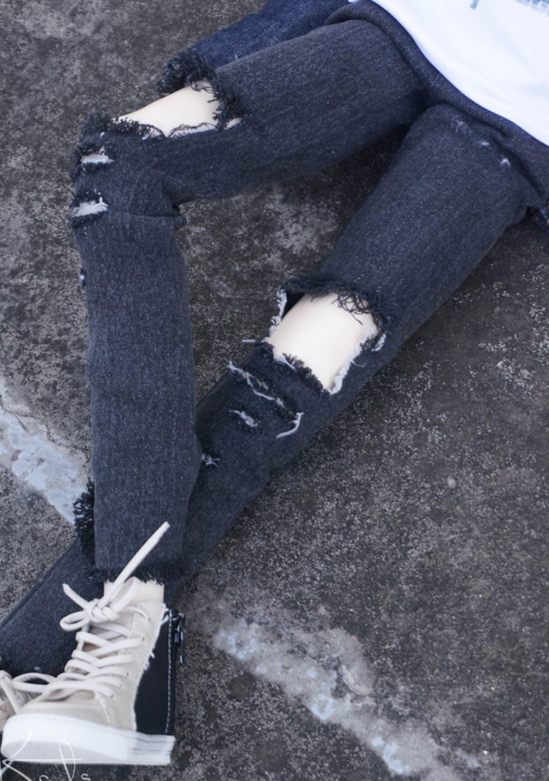 Black denim ripped trousers MSD Black pants | Item in Stock | OUTFIT