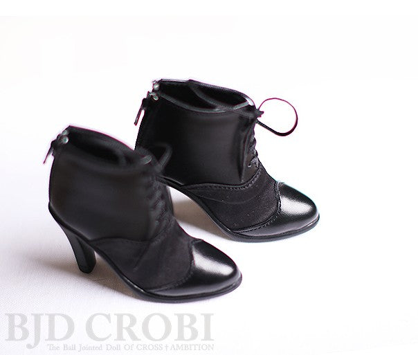 SHG-Laceup heel boots (Black) | Item in Stock | SHOES