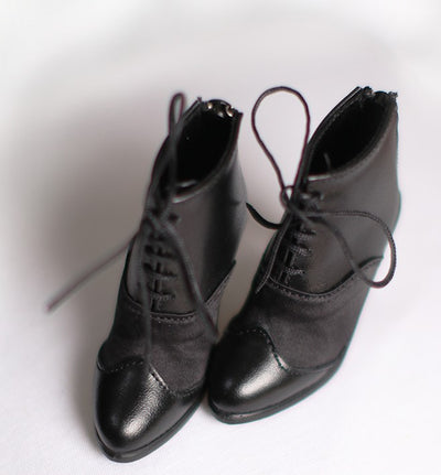 SHG-Laceup heel boots (Black) | Item in Stock | SHOES