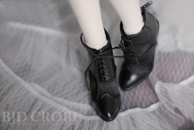 SHG-Laceup heel boots (Black) | Item in Stock | SHOES